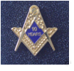 Masonic 10 Years a Mason Enamel Lapel Pin Badge.